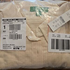 BNWT JCREW Airy Gauze Long Beach Cover Up